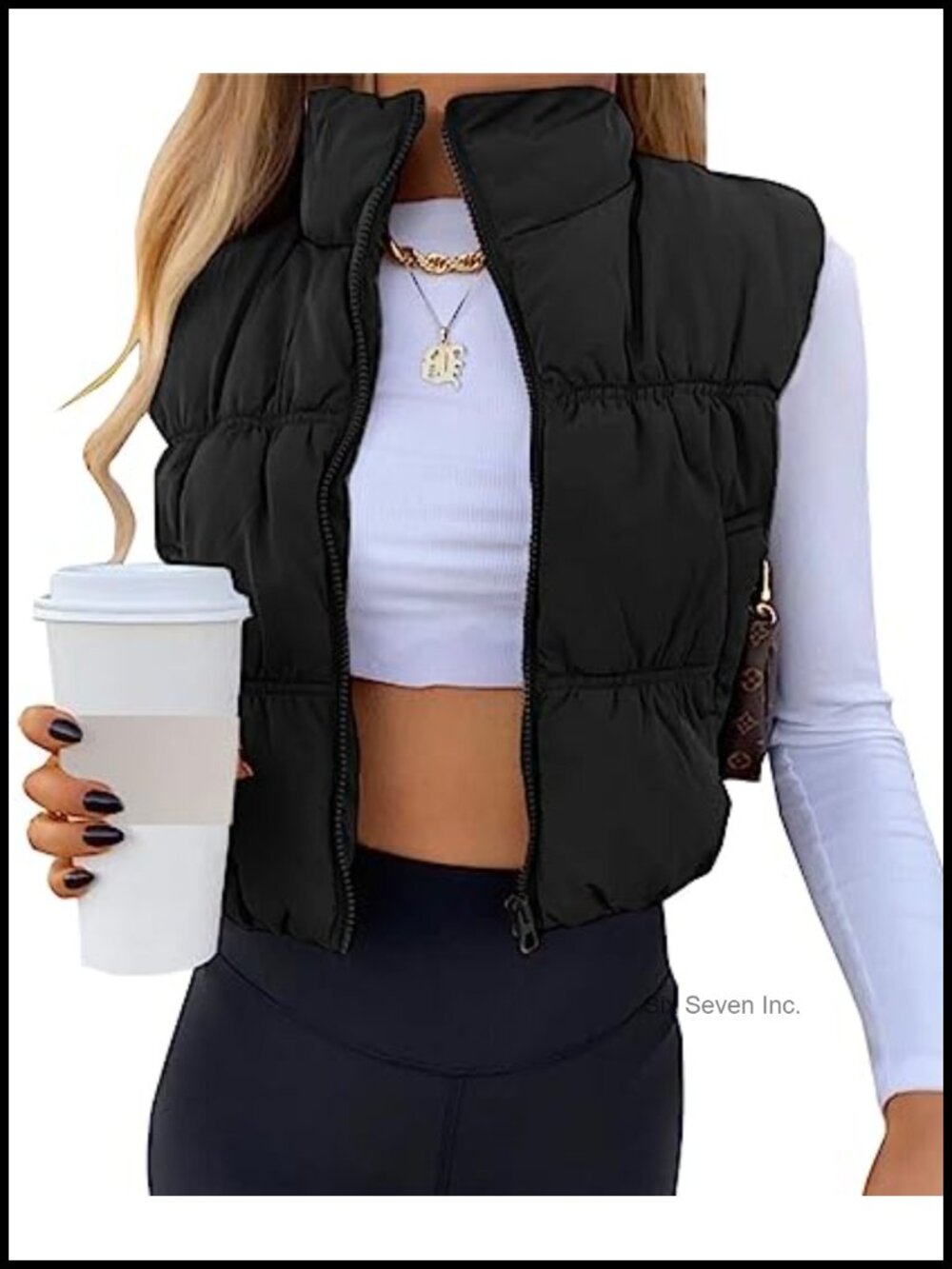 Women's Crop Puffer Vest Zip Up Sleeveless Padded Quilted Outerwear